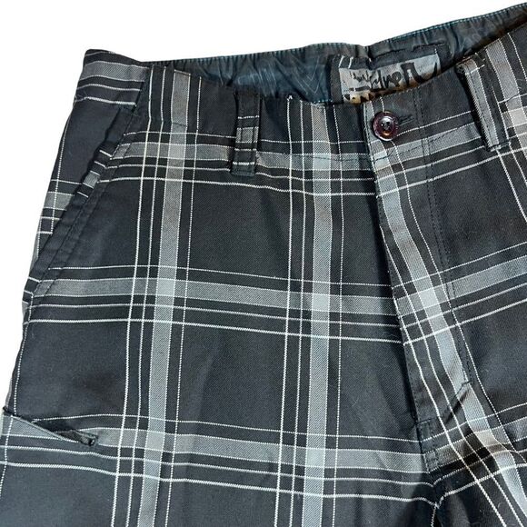 Quicksilver Plaid Print Embroidered Logo Bermuda Shorts Size 32 - Picture 7 of 12